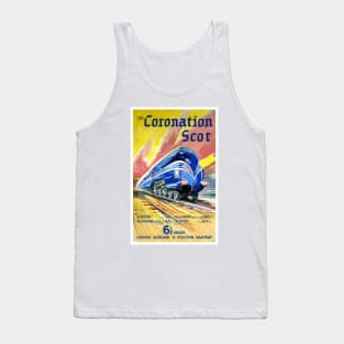 Vintage Travel Poster England The Coronation Scot Tank Top